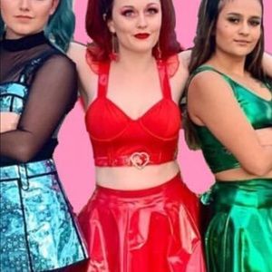 Dolls kill red latex crop top